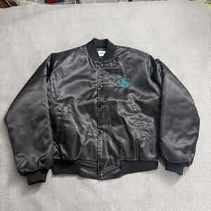 Garth Brooks World Tour Satin Jacket Men's L Black Snap Embroidered